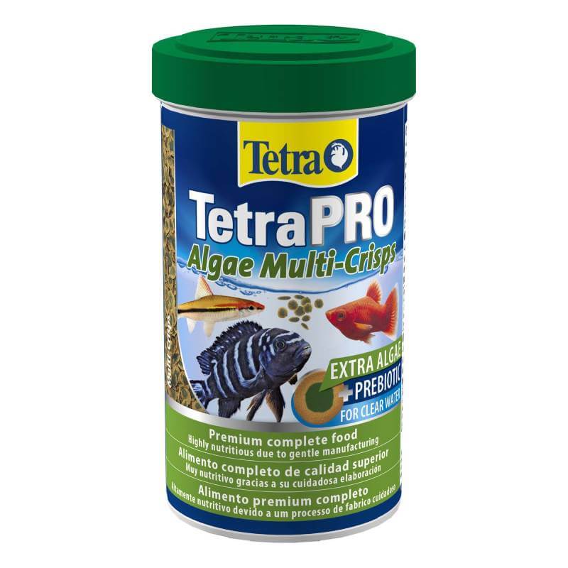 Tetra TetraPro Algae Multi-Crisps: nutrient-rich food for herbivorous fish.