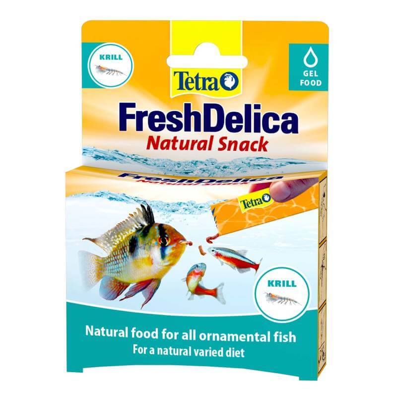 Tetra Fresh Delica Krill 16x3g—colour-enhancing treats for ornamental fish.