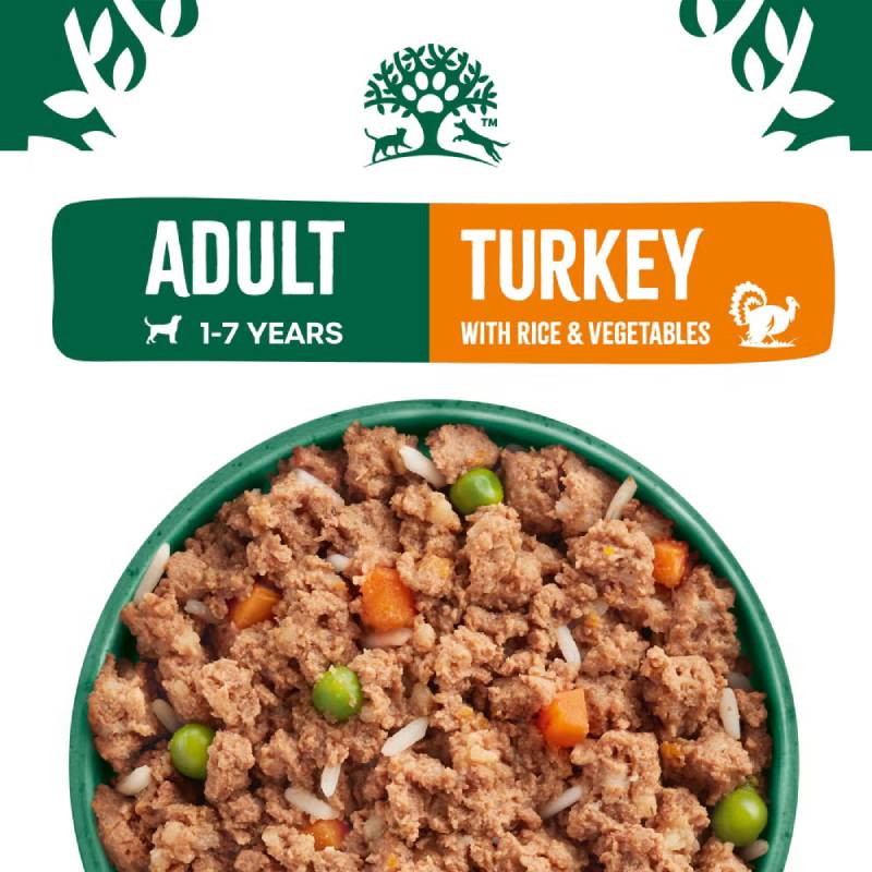 James Wellbeloved Adult Turkey & Rice Can: natural dog food with peas and carrots for adults.