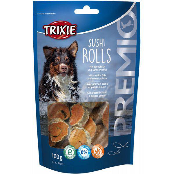 Trixie PREMIO Sushi Rolls 100g with white fish &amp; sweet potato, rich in Omega 3.