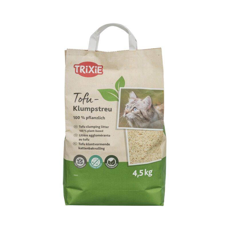 Bob Martin Trixie Tofu Clumping Cat Litter 4.5kg, plant-based with cat and tofu on the pack.