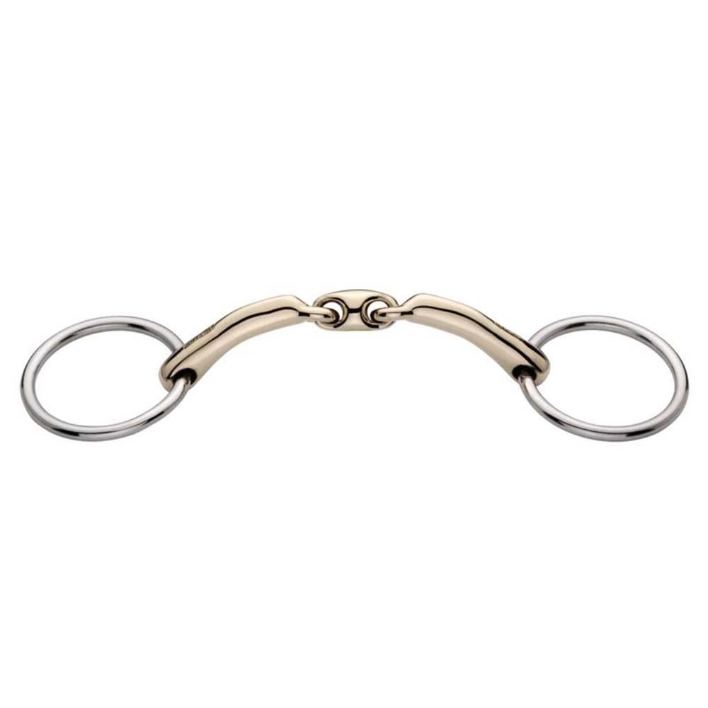 Sprenger Novocontact Bradoon Double Jointed Sensogan 12mm horse bit with two rings.
