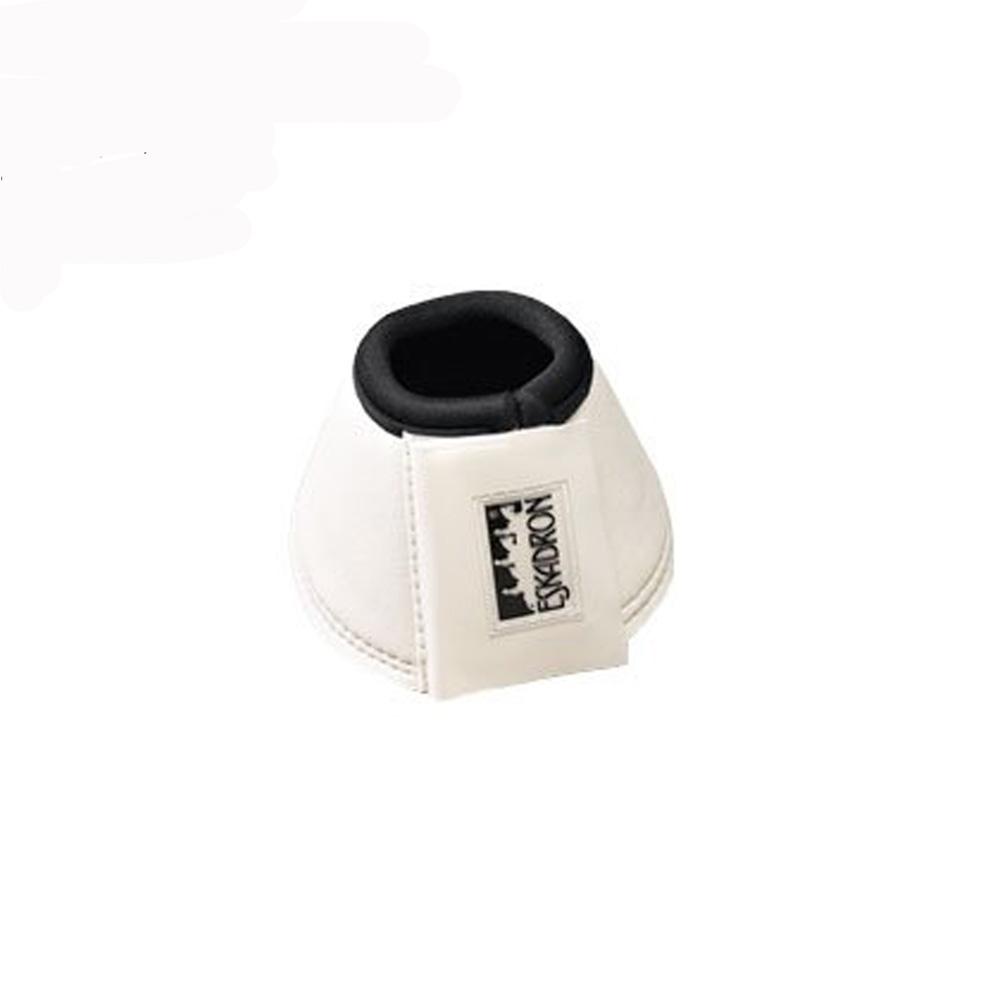 Eskadron Synthetic Bell Boots: white with black trim, neoprene lining, front logo.