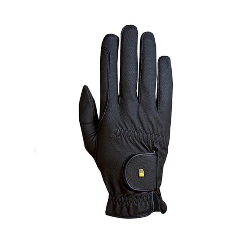 Roeckl Roeck-Grip Winter Gloves in black with textured surface and square wrist logo.