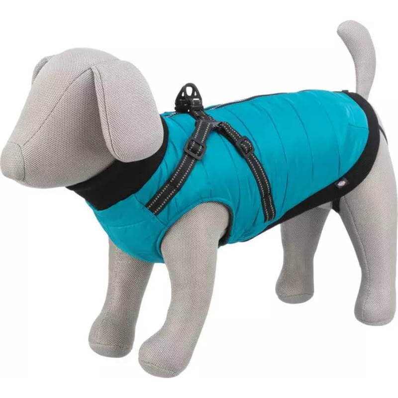 Trixie Pontis Coat with Harness Aqua