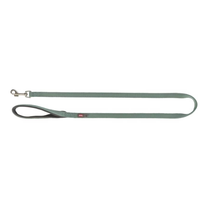Trixie Premium Lead Sage with metal clip and padded loop, laid flat on white.