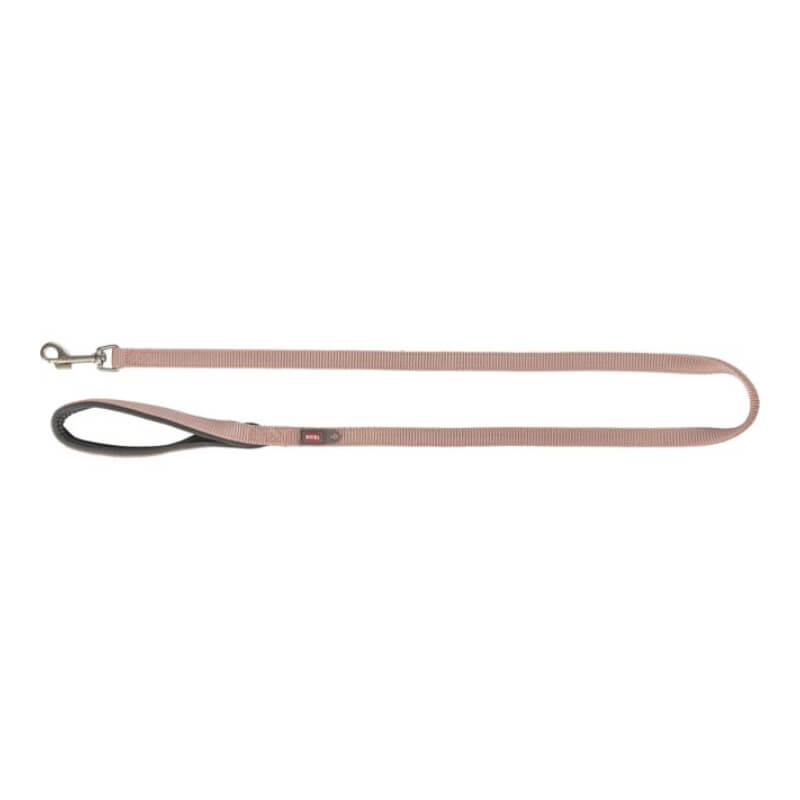 Trixie Premium Lead Blush: pink neoprene dog lead with metal clasp and black padded handle.