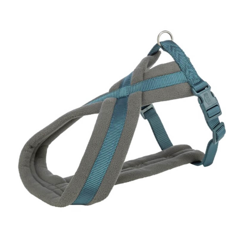 Trixie Premium Touring Harness Petrol—adjustable, padded, sturdy metal ring by Trixie.