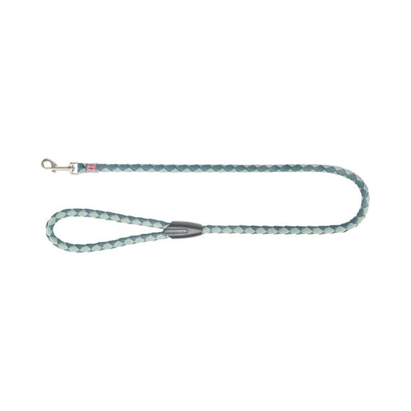 The Trixie Cavo Lead Petrol/Sage features braided webbing with metal clip and loop handle.