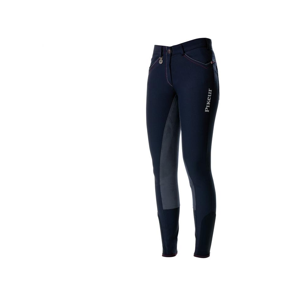 Pikeur Patricia Childs Breeches in navy blue with contrast stitching and full seat.
