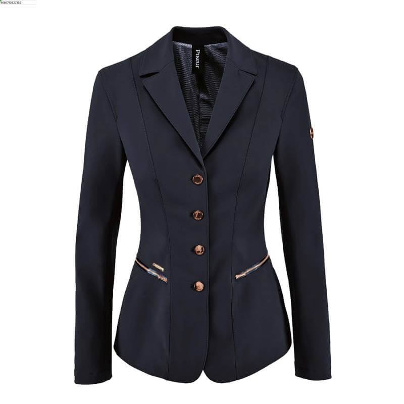 Pikeur Paulin Show Jacket in Nightblue/Rose Gold with four buttons and two front pockets.