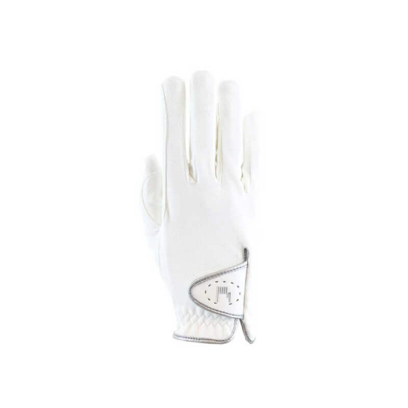 A single Roeckl Samorin Glove in white with Velcro strap, shown on a white background.