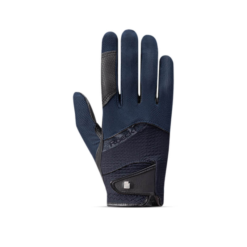 Roeckl Millero Gloves Navy Night: single glove, black accents, Velcro strap for better grip.