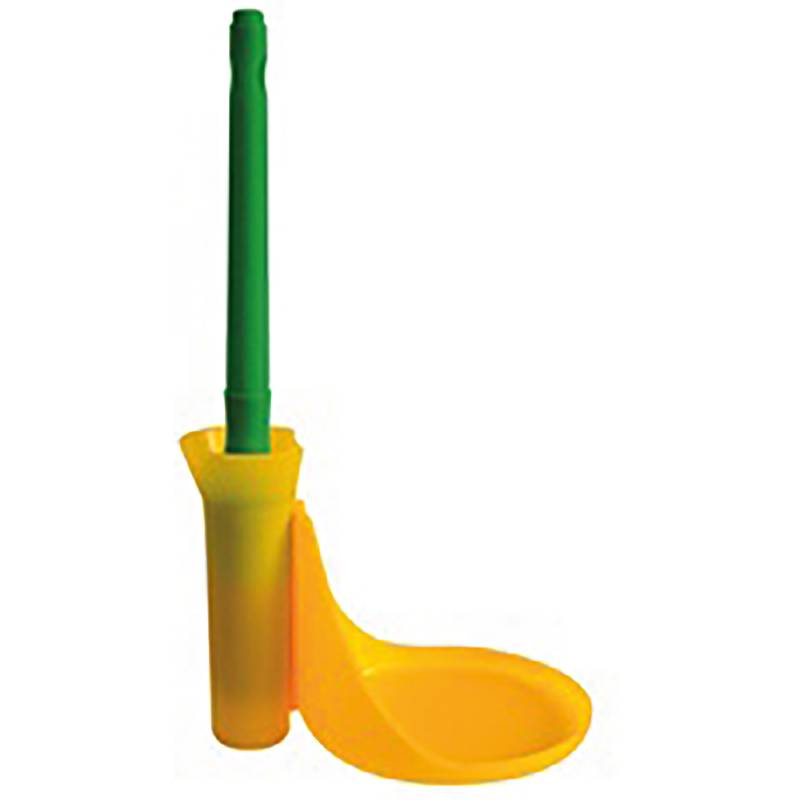 Effol Pot Holder &amp; Brush: yellow-green brush holder with attached yellow tray for kids.