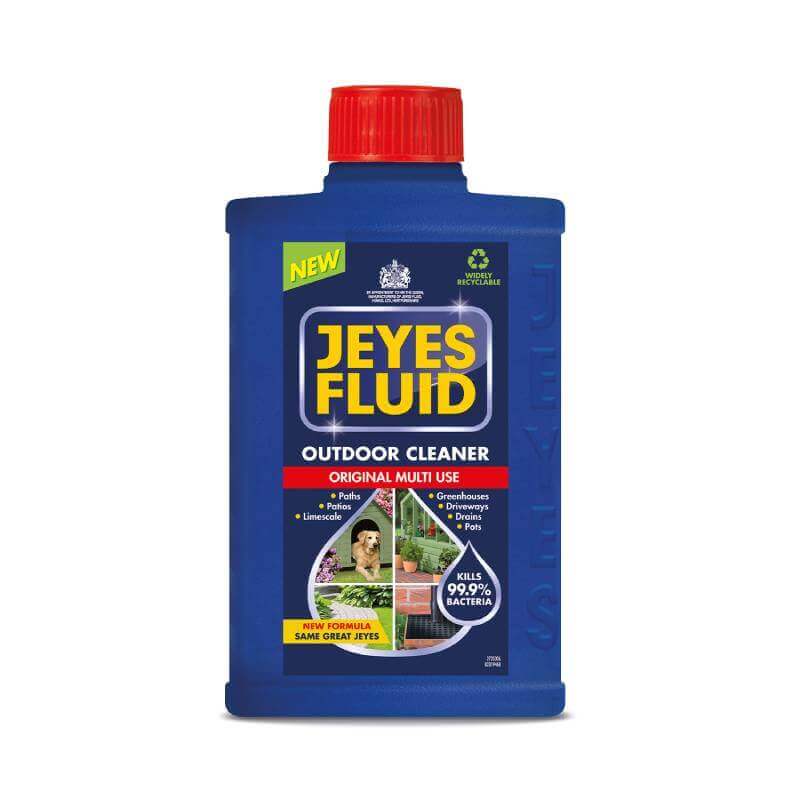 Jeyes Fluid 1Ltr kills bacteria and viruses; outdoor cleaning from Jeyes in a blue bottle.