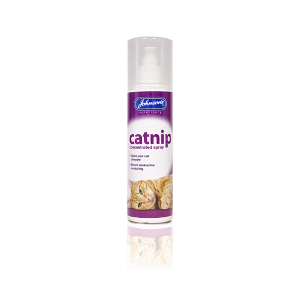 A 150ml bottle of JVP Catnip Spray Concentrated, ideal for cat toys and scratching posts.