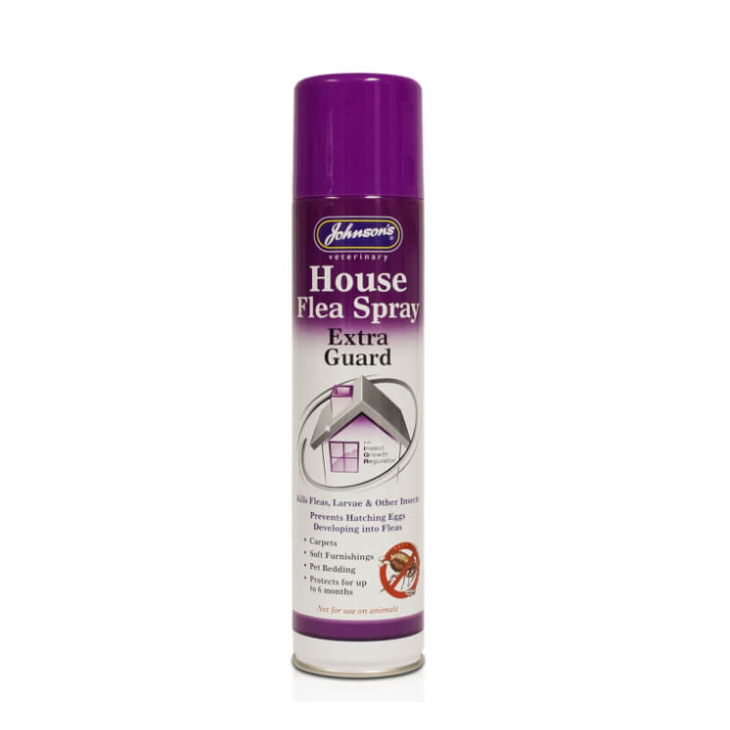 JVP Veterinary House Flea Spray Extra Guard 400ml for carpets and home protection.