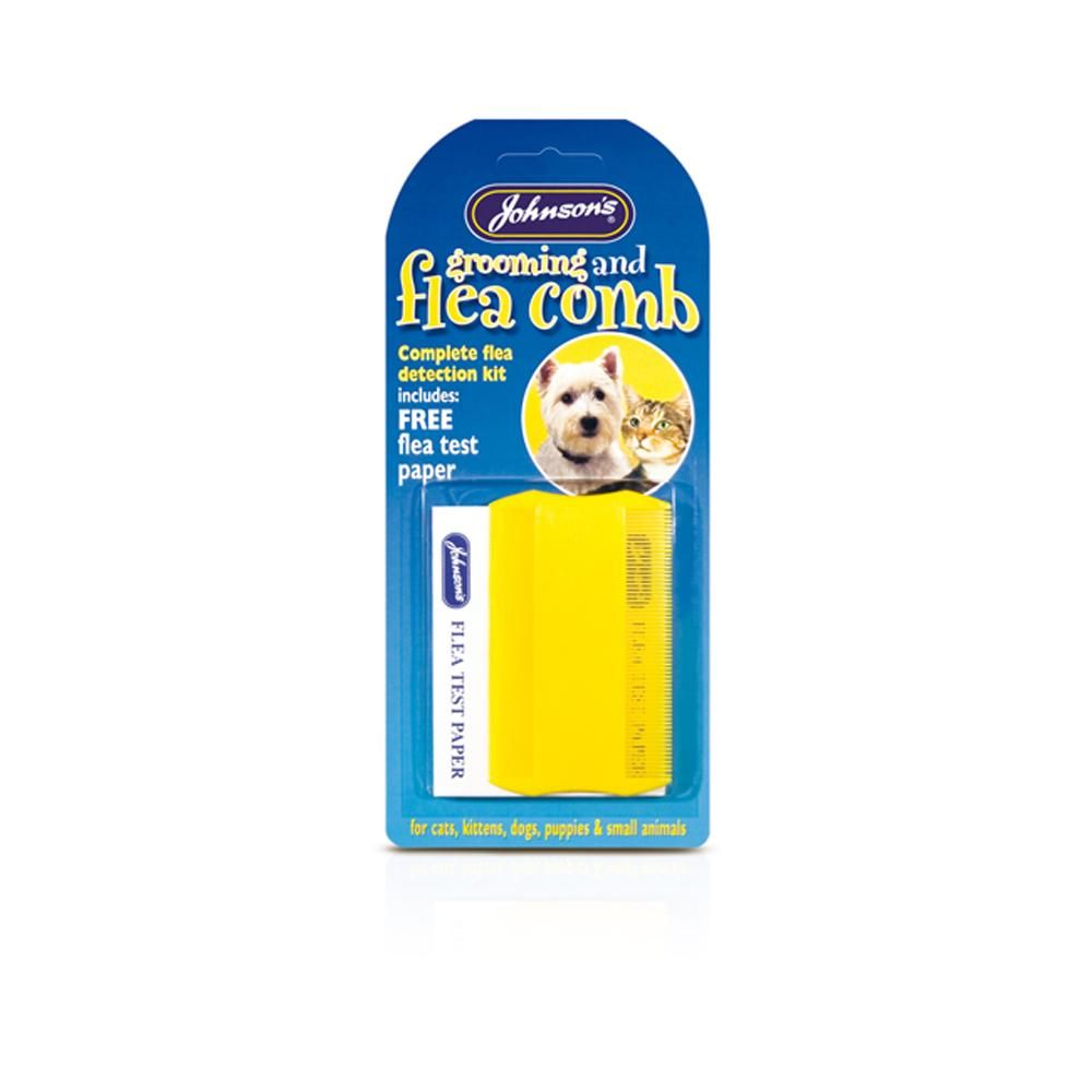 JVP Flea Comb kit includes a flea comb and flea test paper in the packaging.