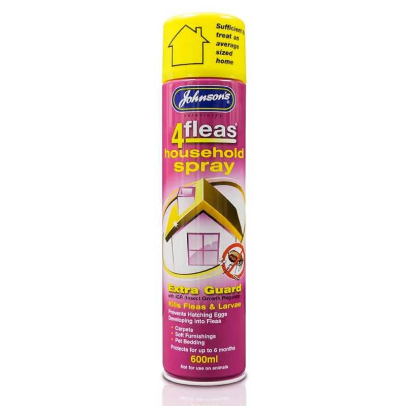 JVP 4fleas Household Spray - Extra Guard with I.G.R 600ml for effective flea control.