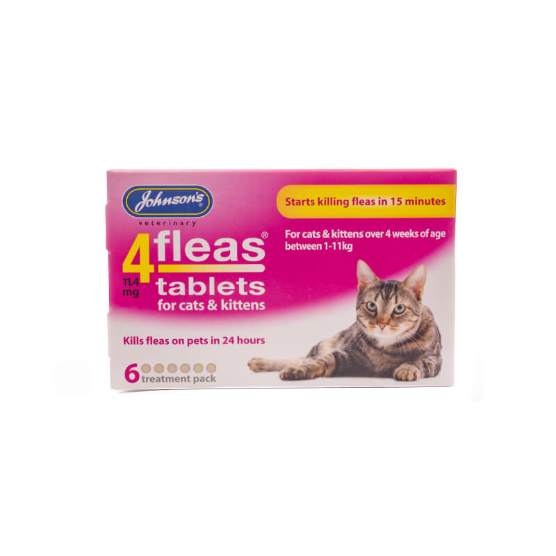 JVP 4fleas Tablets Cat &amp; Kitten 6pk flea treatment with nitenpyram, by JVP.
