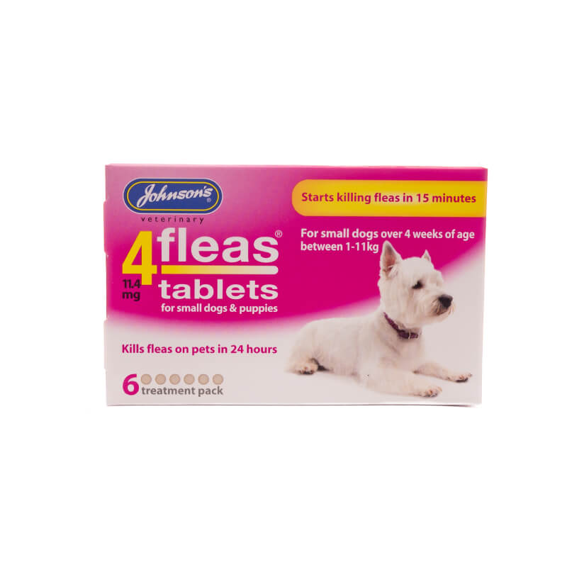 JVP 4fleas Tablets for small dogs &amp; puppies up to 11kg, 6 pack.