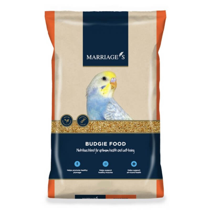 Marriages Budgie Food supports healthy plumage and provides nutritious food for budgies.