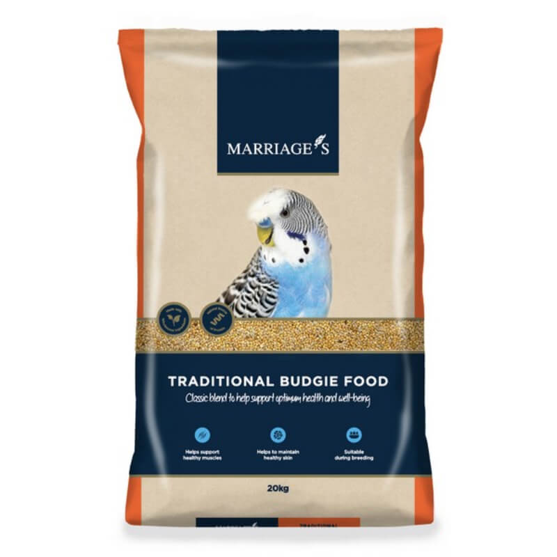 Marriages Traditional Budgie Food 20kg for healthy budgies.