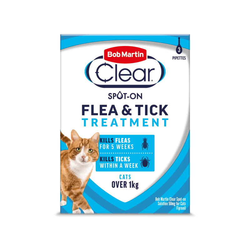 Bob Martin Flea Clear Spot On for cats over 1kg.