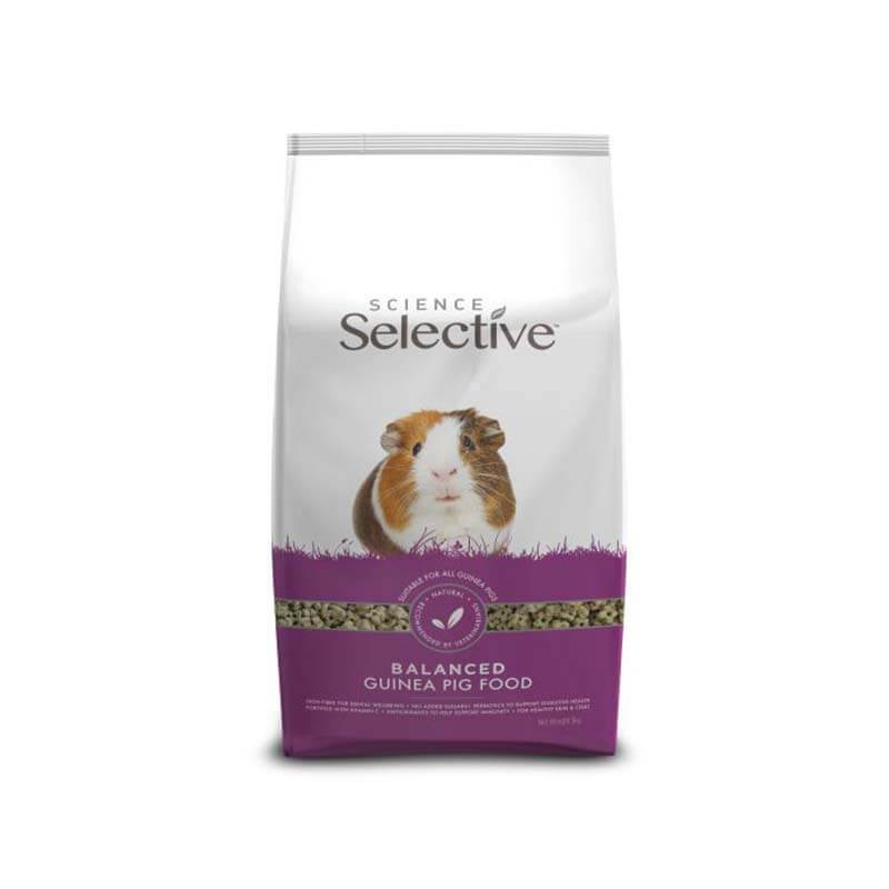 Supreme Petfoods Supreme Guinea Pig Science Selective 3kg for a balanced, vitamin C-rich diet.