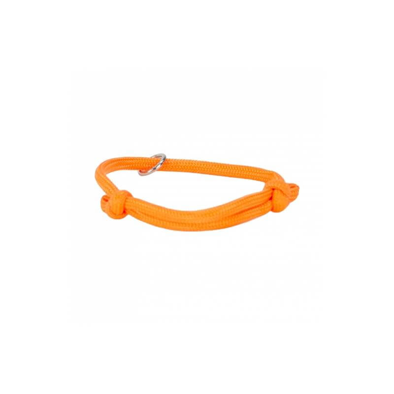 Ancol Soft Rope Whelping Collars 12 Pack, bright orange with metal ring, adjustable.
