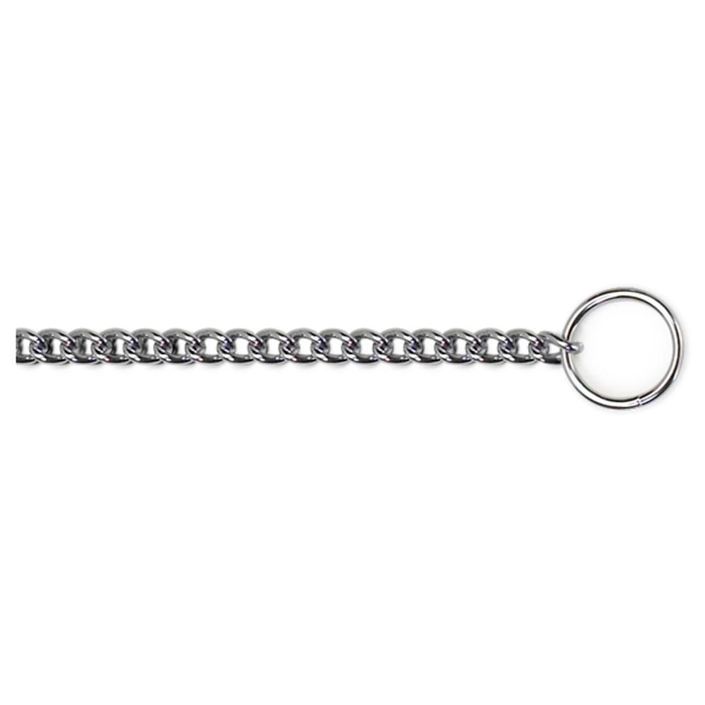 Ancol Fine Check Chain: Chrome-plated with round key ring, by Ancol.