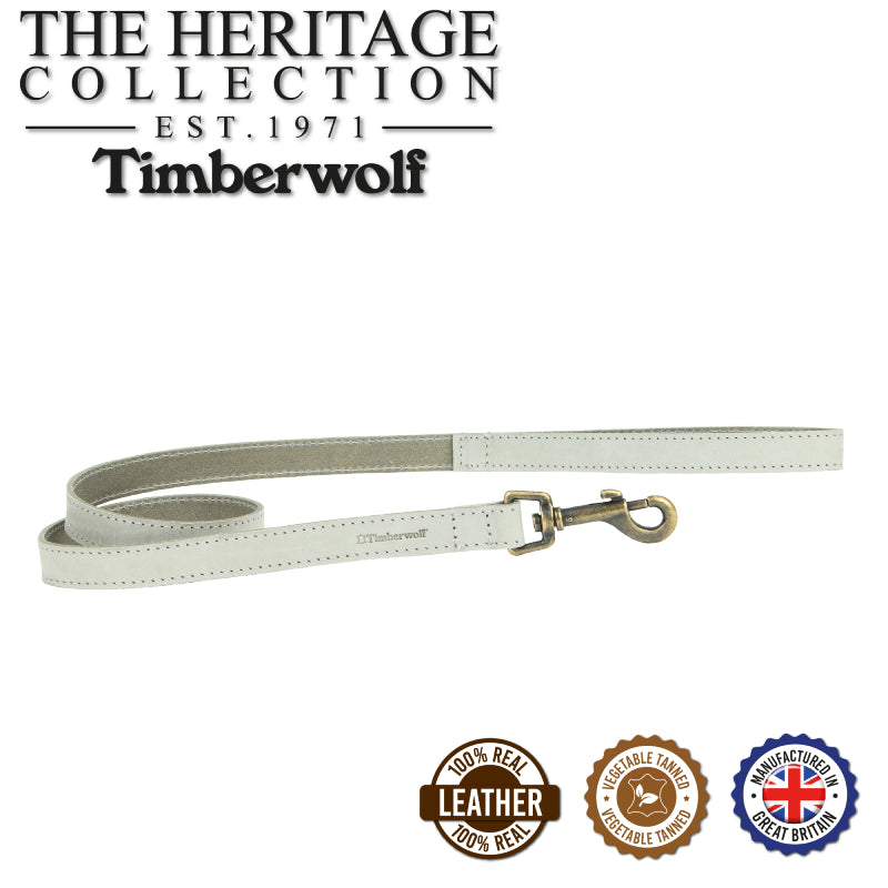 Ancol Timberwolf Leather Lead Light Grey