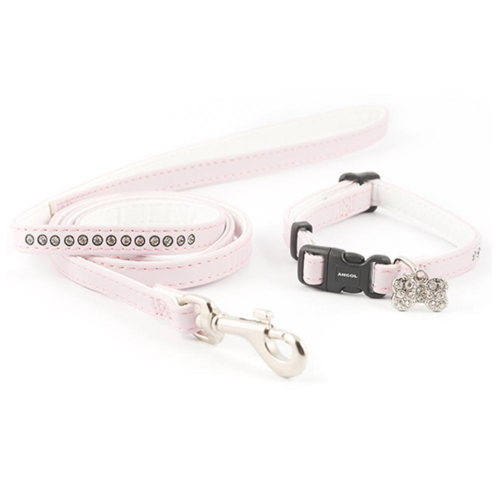 Ancol Small Bite Jewel Collar Lead Set Pink