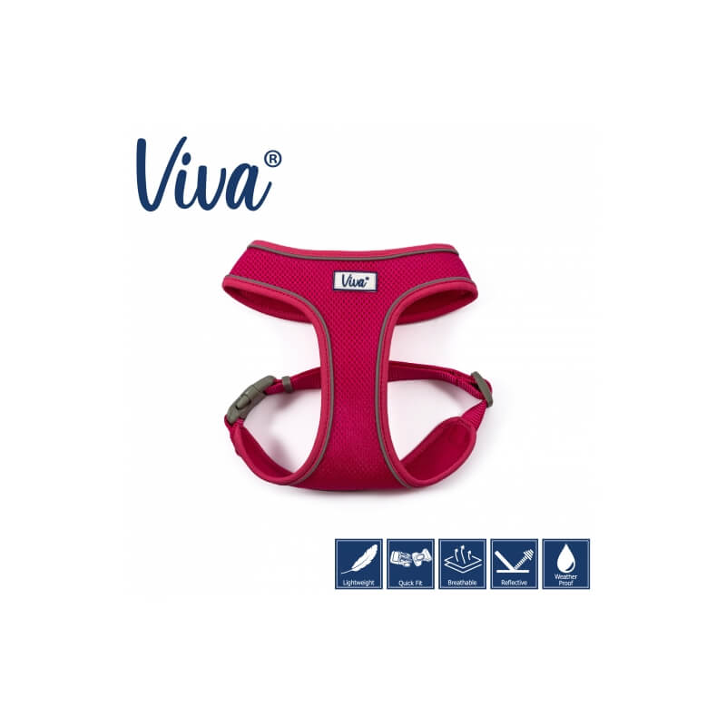 Ancol Viva Comfort Dog Harness Pink—lightweight, mesh, quick-fit, and water-resistant.