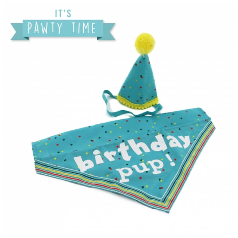 Ancol Its My Birthday Hat &amp; Bandana Blue-Pet n Pony-Ancol