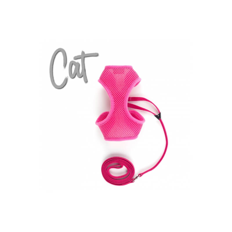 Ancol Soft Cat Harness &amp; Lead Pink shown with "Cat" on a white background.