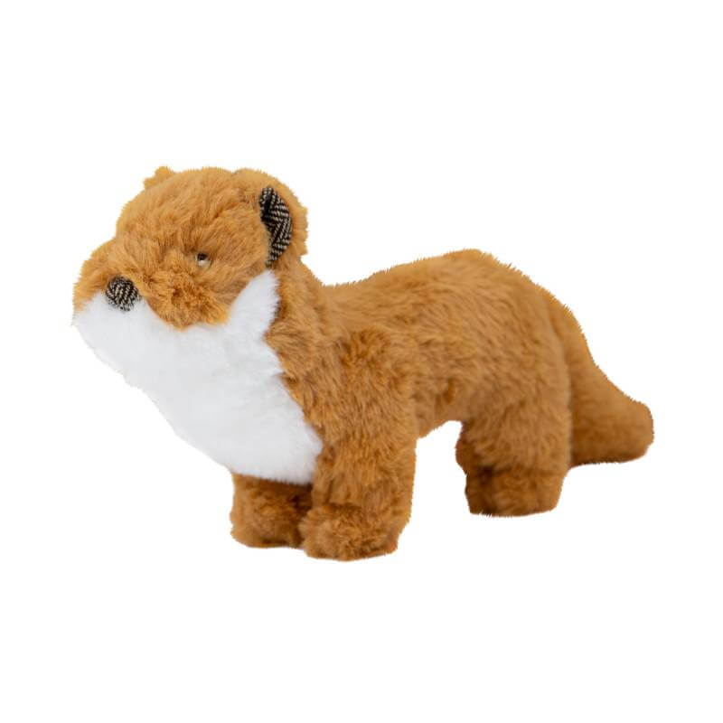 Ancol Heritage Walter Weasel Midi eco dog toy with recycled filling stands on a white background.