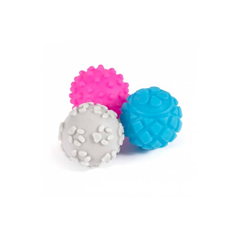 Ancol Small Bite Vinyl Balls Small 6pk—colorful puppy chew toys, perfect for small dogs.