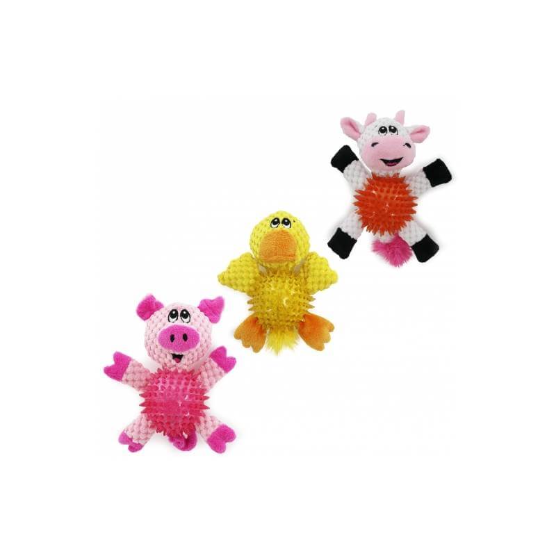 Ancol Small Bite Spiky Ball Belly Assorted by Ancol—fun plush toys for small dogs.