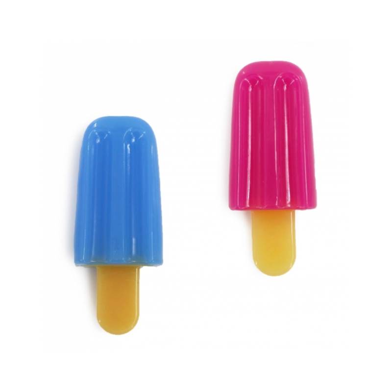 Ancol Small Bite Ice Teethers: two toy popsicles for soothing puppy gums, yellow sticks, white.