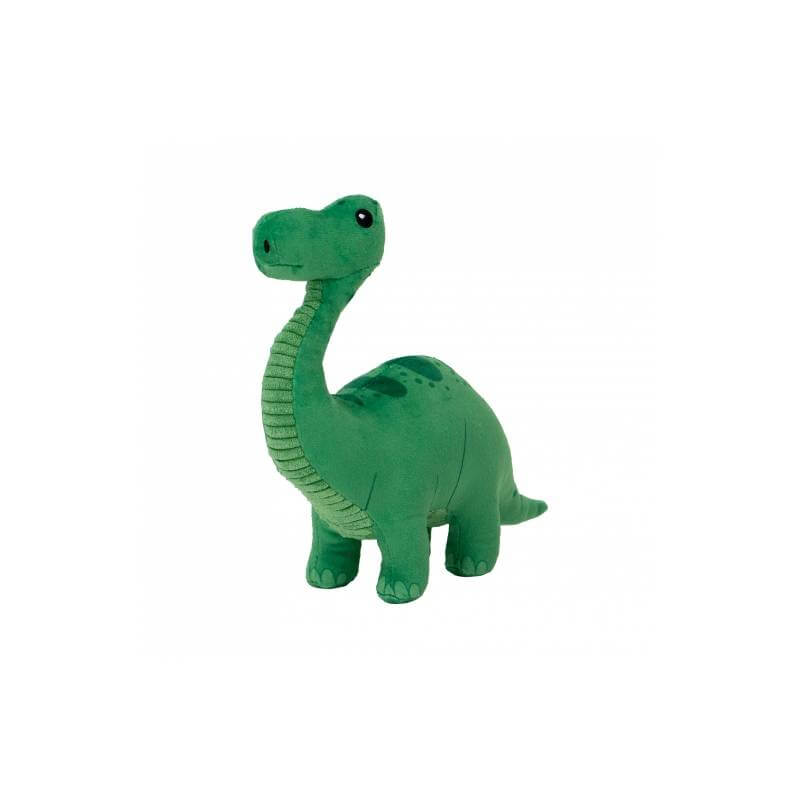 Ancol Small Bite Dino: eco-friendly plush dinosaur with long neck, made from recycled materials.