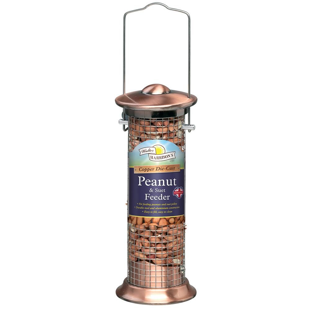 Harrisons Walter Harrisons Die Cast Peanut &amp; Suet Feeder, filled with peanuts.