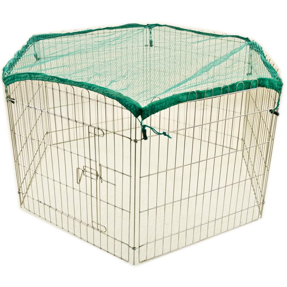 Harrisons Fellside Small Animal Metal Pen with green removable safety net on top.