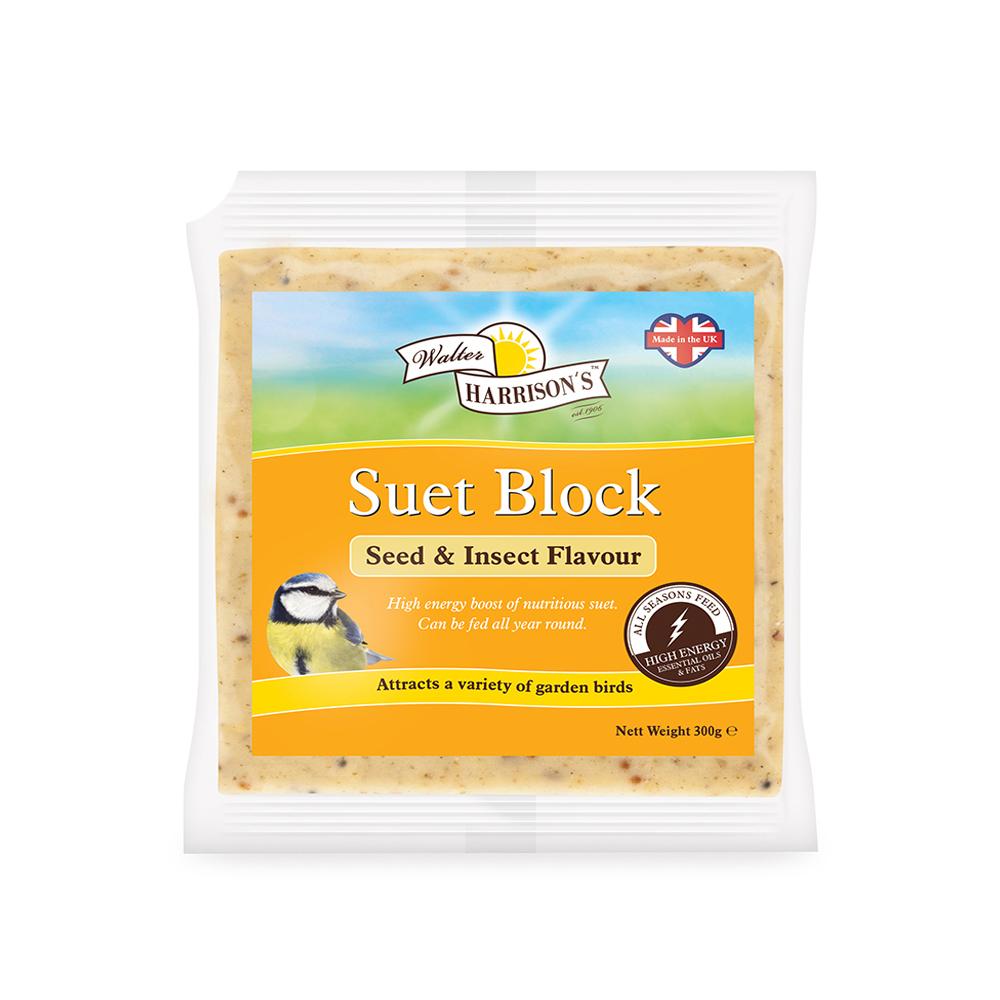 Harrisons Walter Harrisons Suet Block—seed &amp; insect, high energy, bright pack for garden birds.