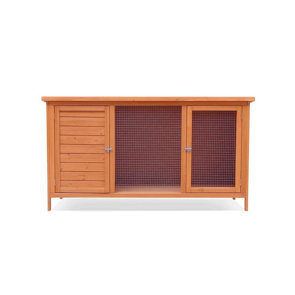 Harrisons Ulverston Single Hutch On Legs 130x50x70cm—rodent proof with mesh door and solid panel.