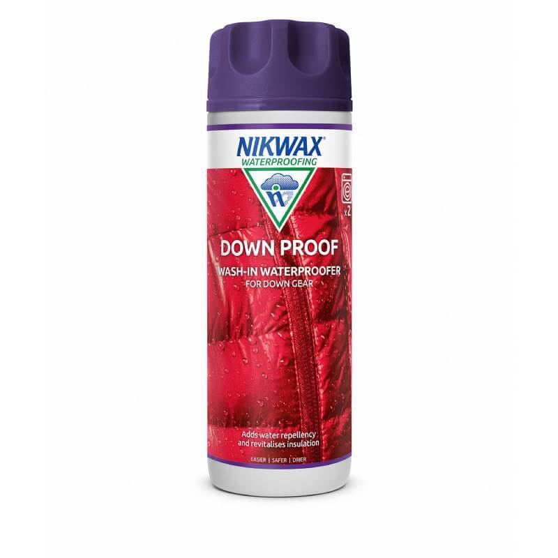 Nikwax Down Proof 300ml adds water repellency to down-filled sleeping bags and gear.