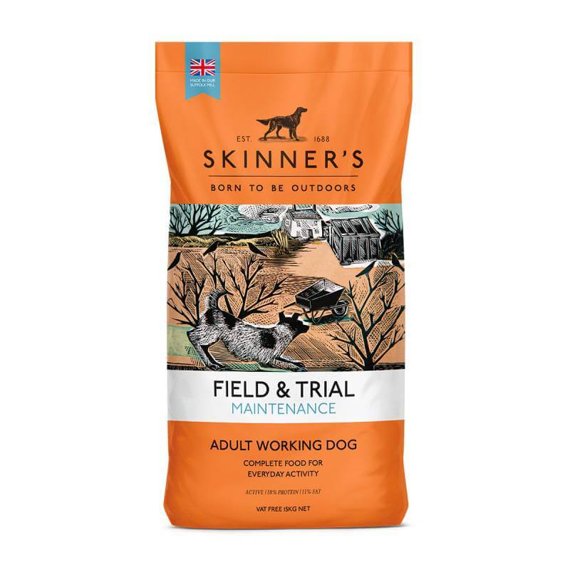 Skinners Field &amp; Trial Maintenance is a complete dog food for adult working dogs with low activity.