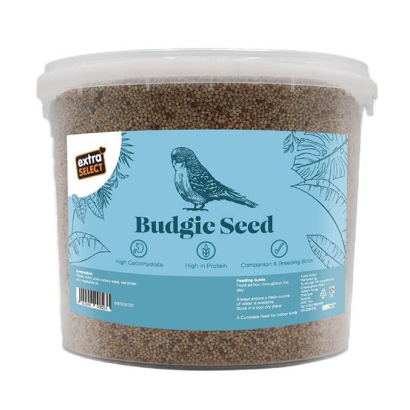 Extra Select Utility Budgie Seed Bucket 3Ltr, perfect for breeding birds.