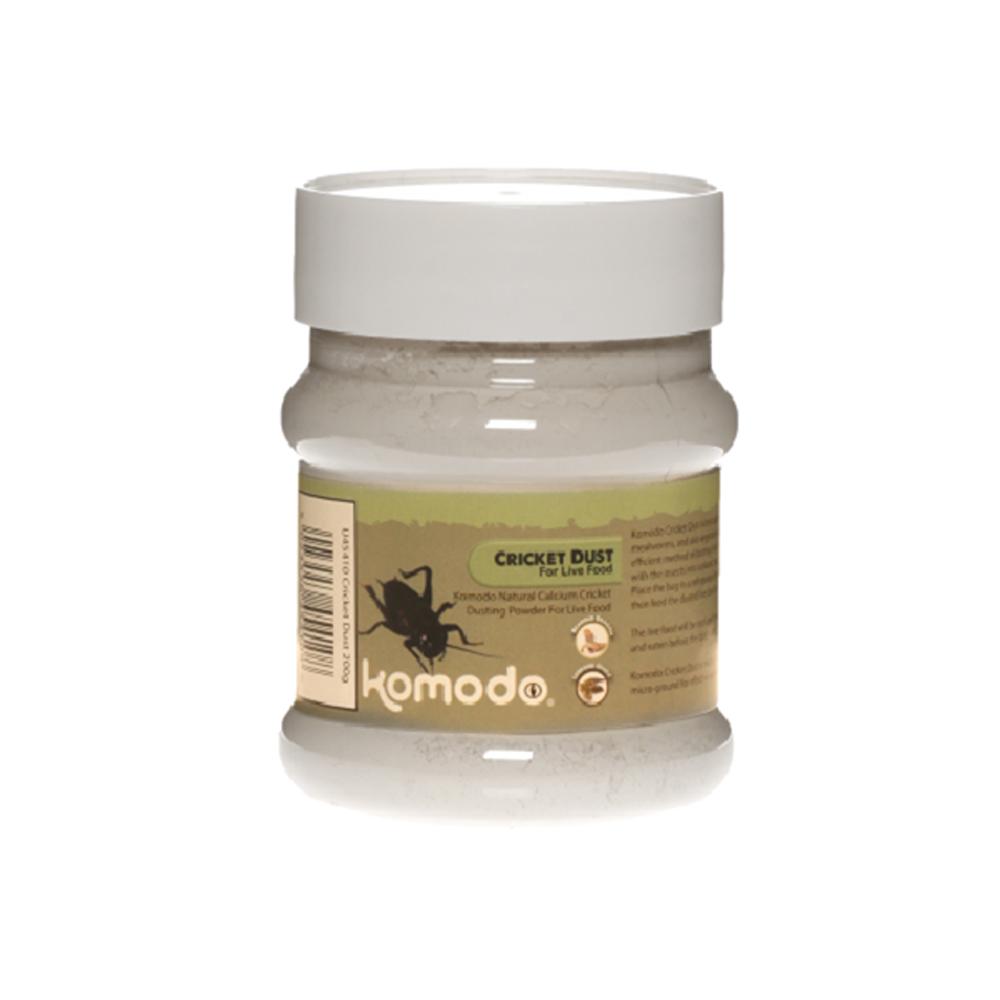 Komodo Cricket Dust is a calcium powder reptile supplement for live reptile food.