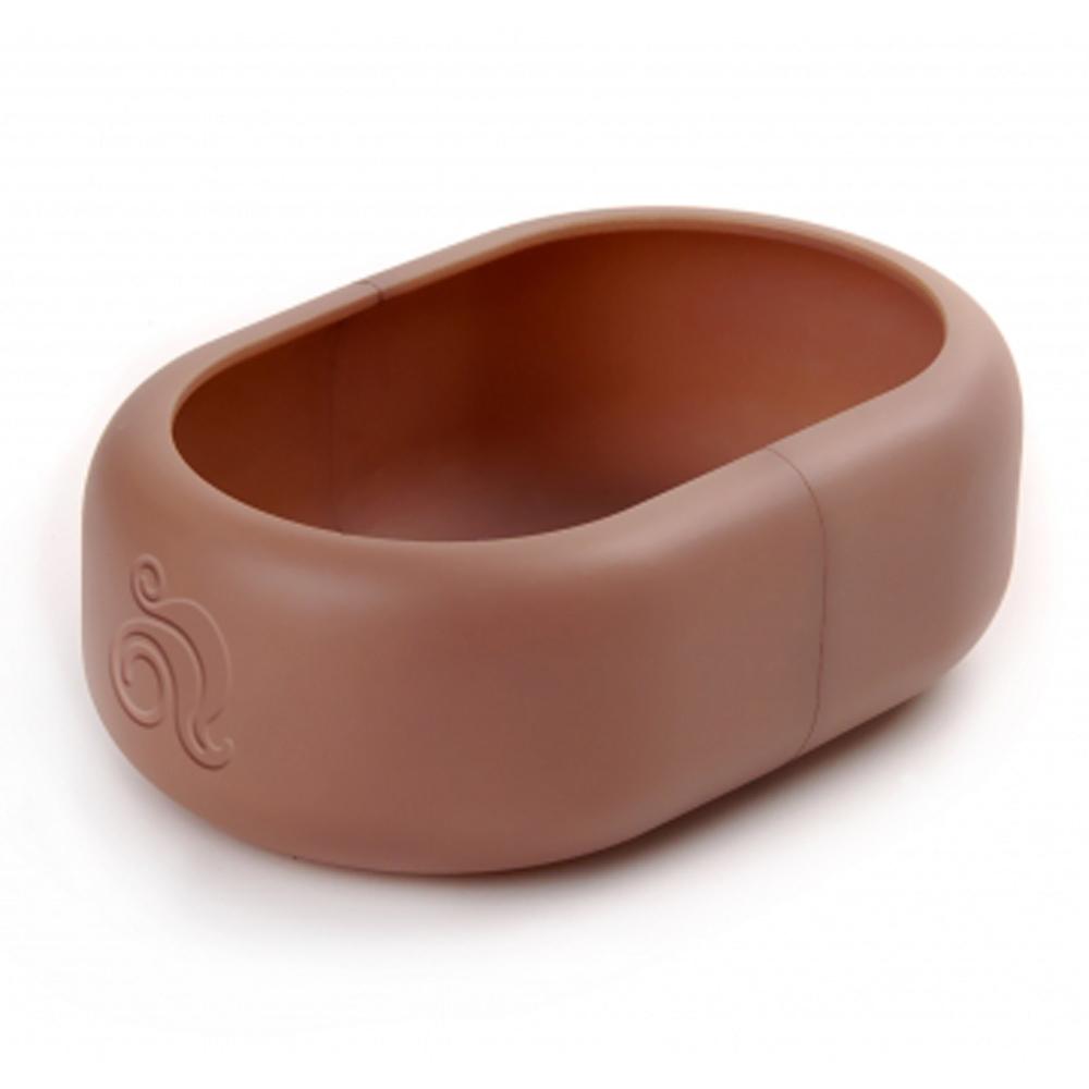 Komodo Smart Dish: brown, oval with subtle embossed swirl design by Komodo.